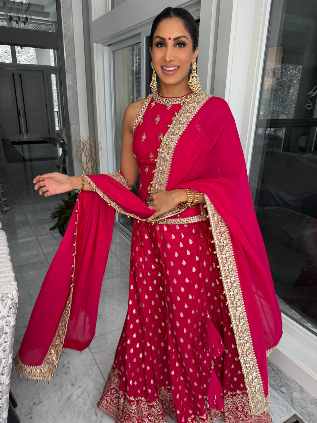 Azalea | Red Gharara Ensemble