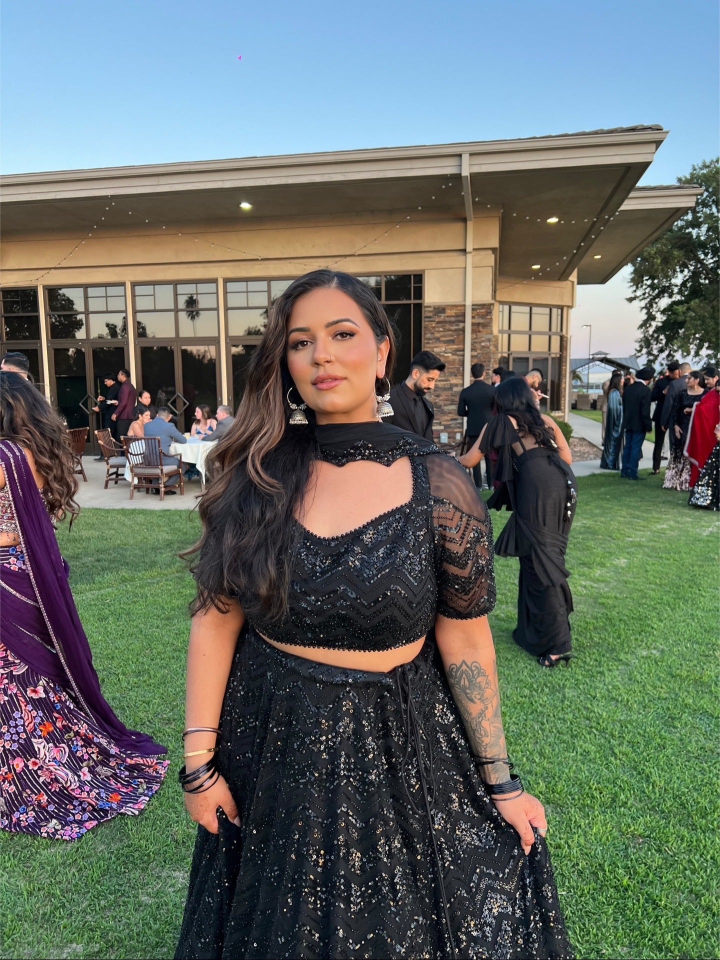 Aamber | Black Lengha