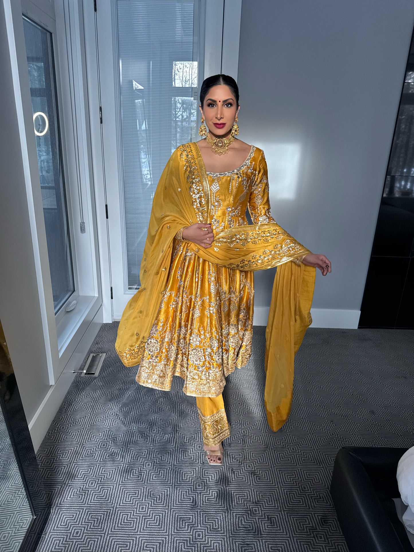 Golden Hour | Gold Embroidered Anarkali