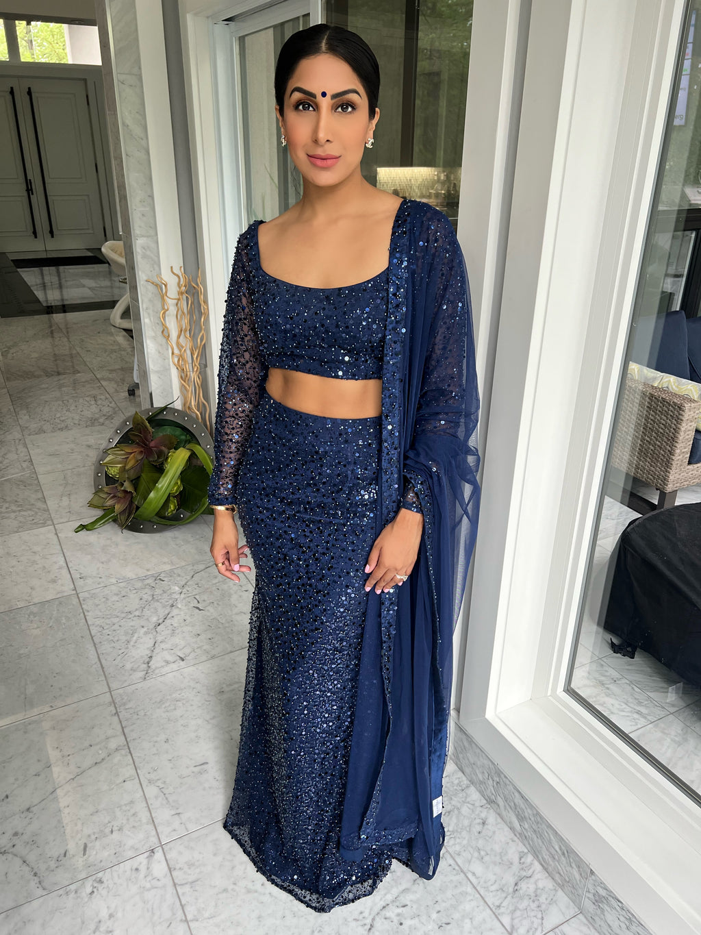 Twilight | Blue Mermaid Cut Lehenga