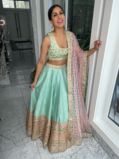 Sadia | Light Green Printed Lehenga Set