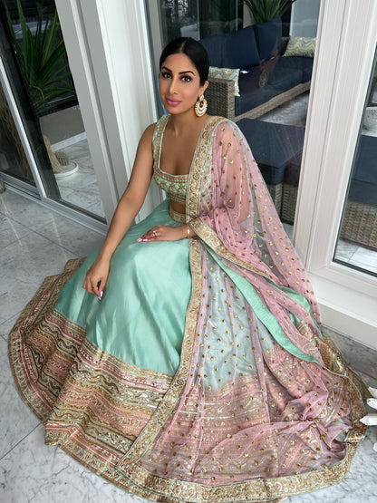 Sadia | Light Green Printed Lehenga Set