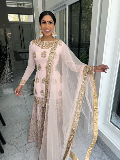 Airy | Light Pink Sharara Suit