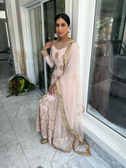 Airy | Light Pink Sharara Suit