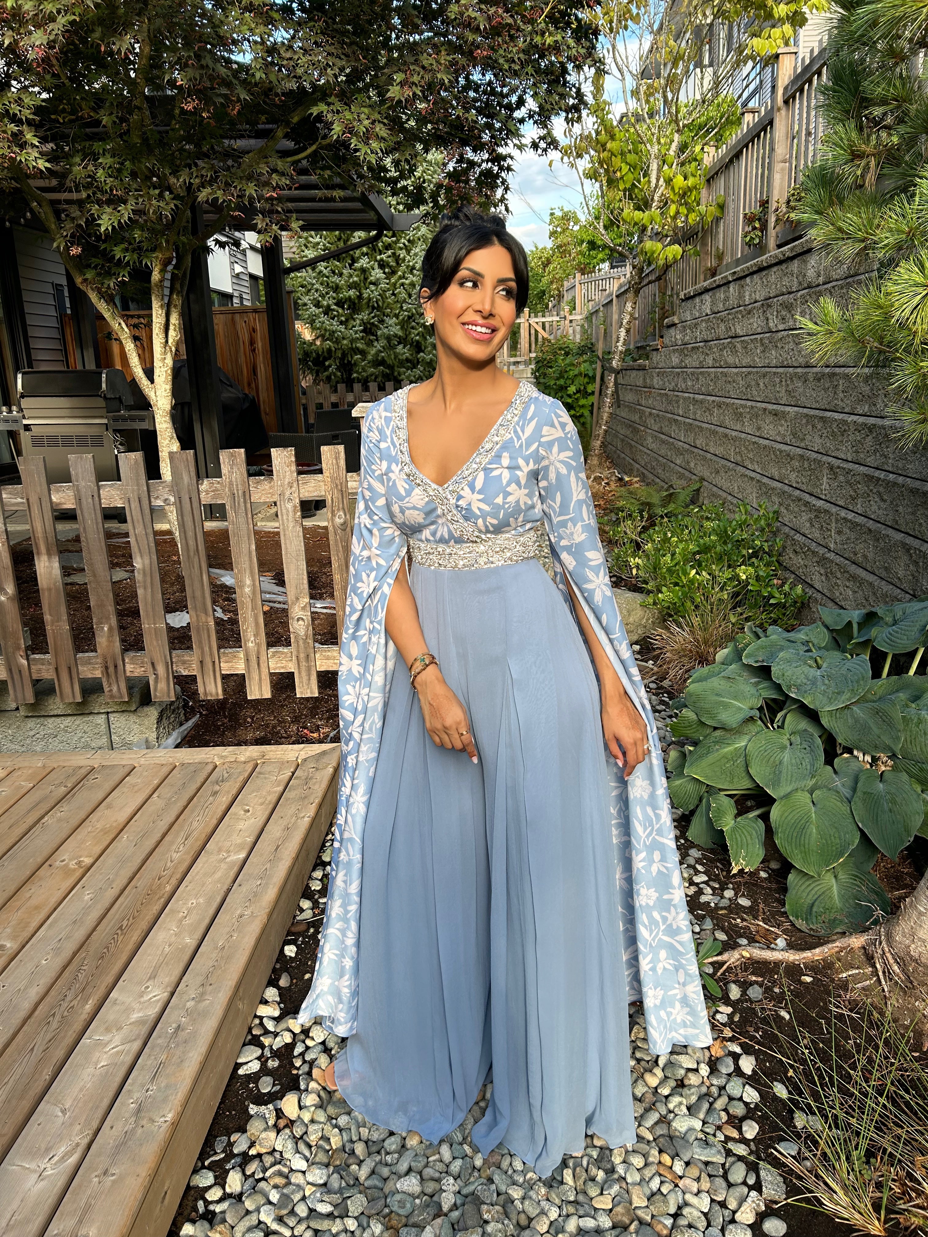 A Head in Style | Light Blue Embroidered Jumpsuit Raji Khaira Official A Head in Style | Light Blue Embroidered Jumpsuit Raji Khaira Official