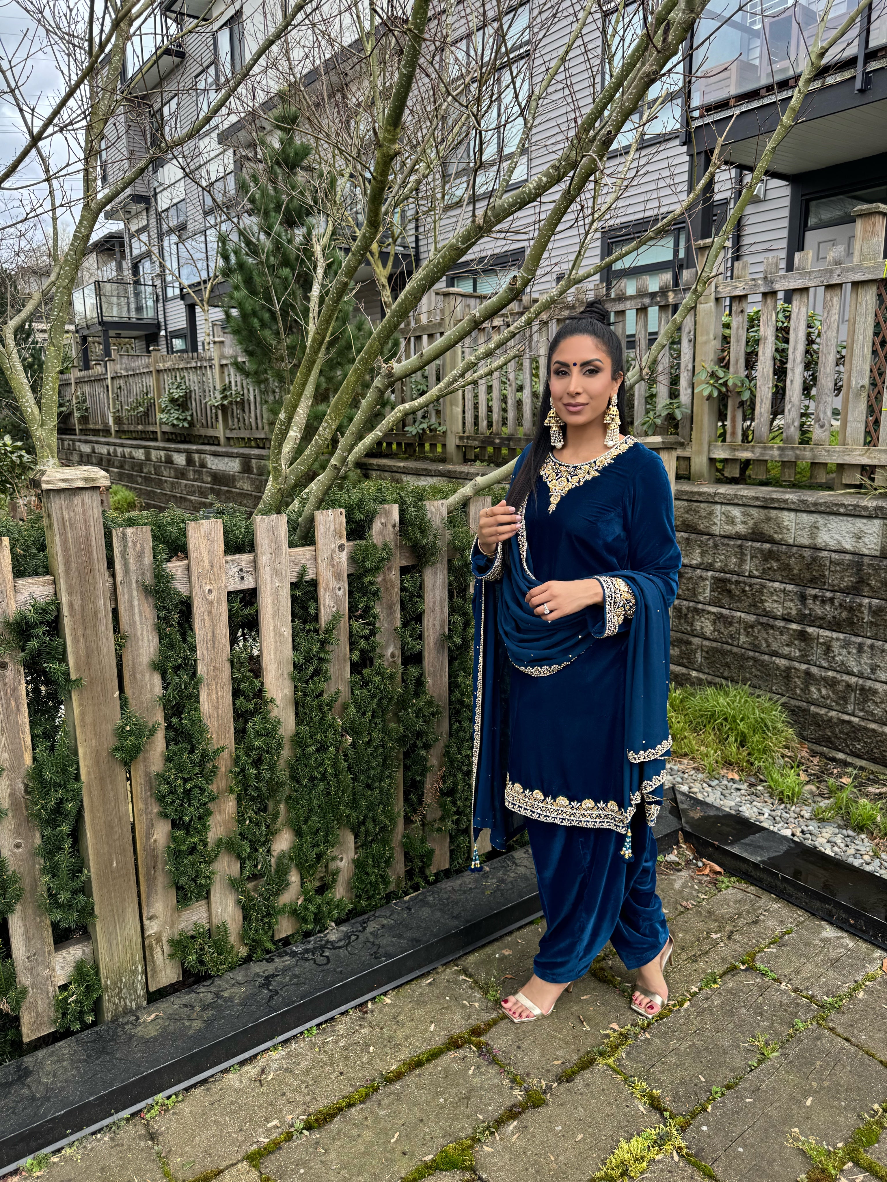 Blue Embroidered Ensemble