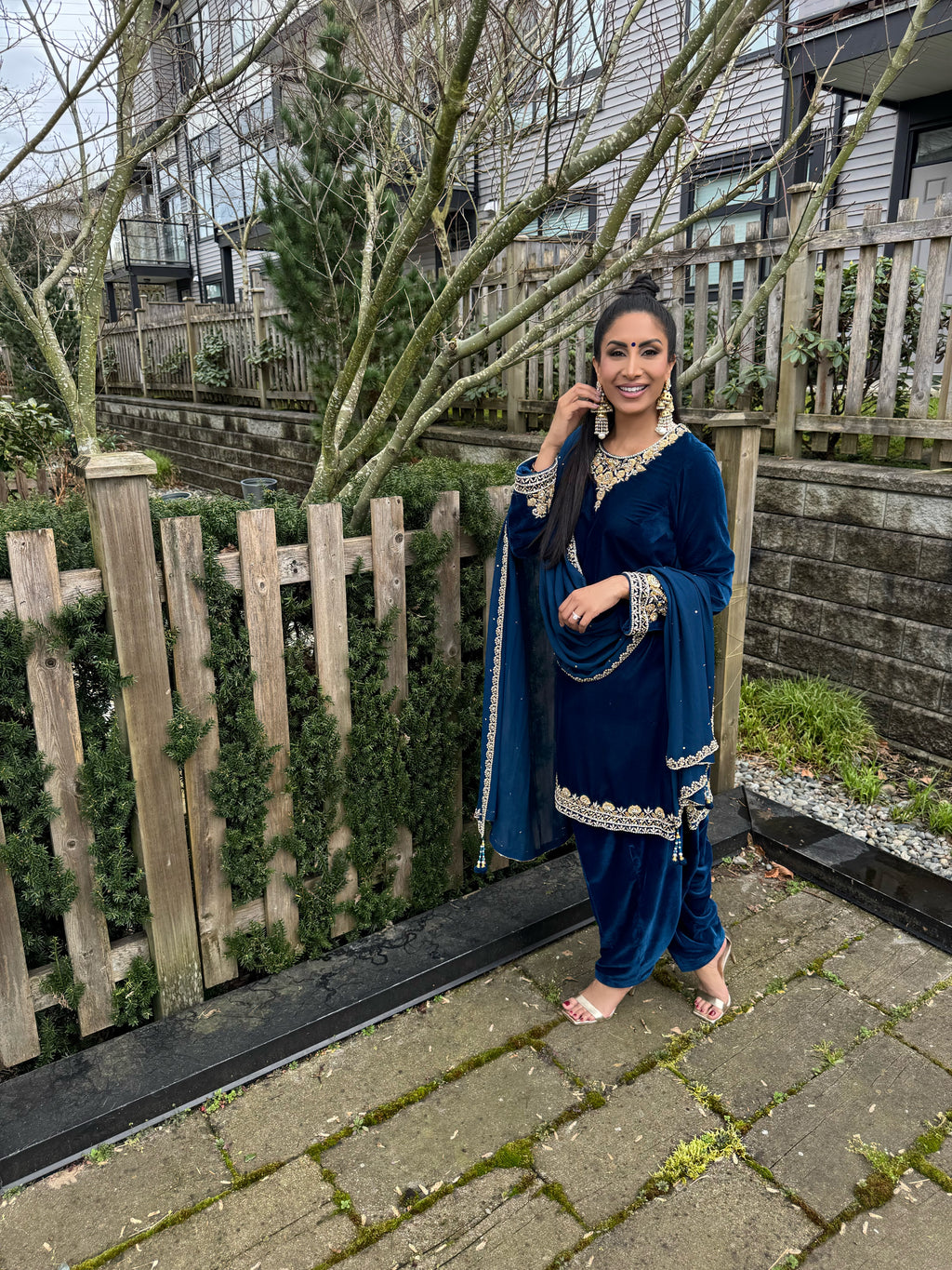 Blue Embroidered Ensemble