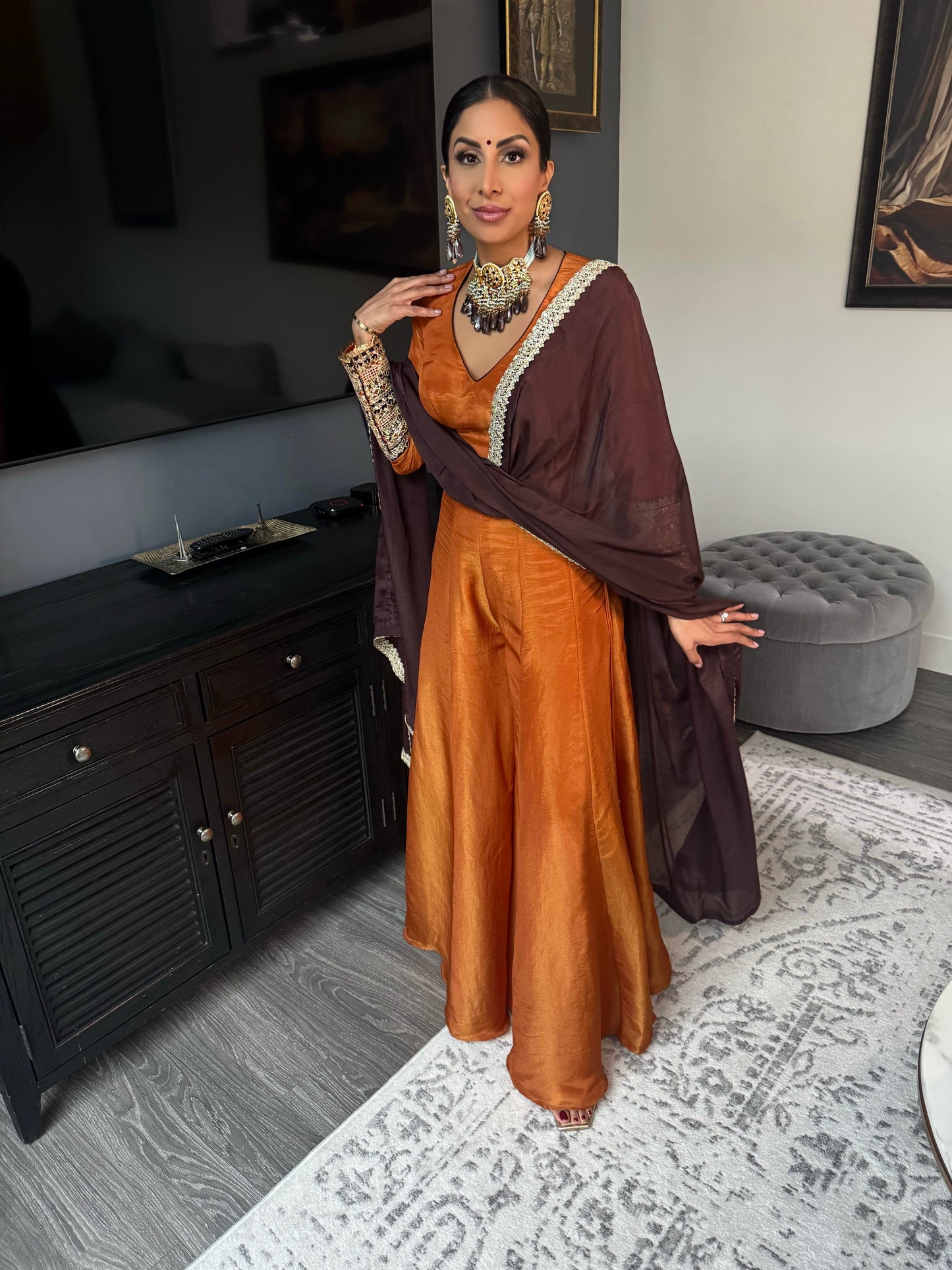 Mehnoor | Orange Sharara
