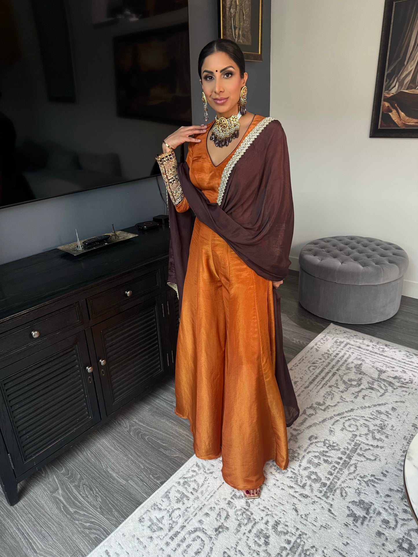 Mehnoor | Orange Sharara