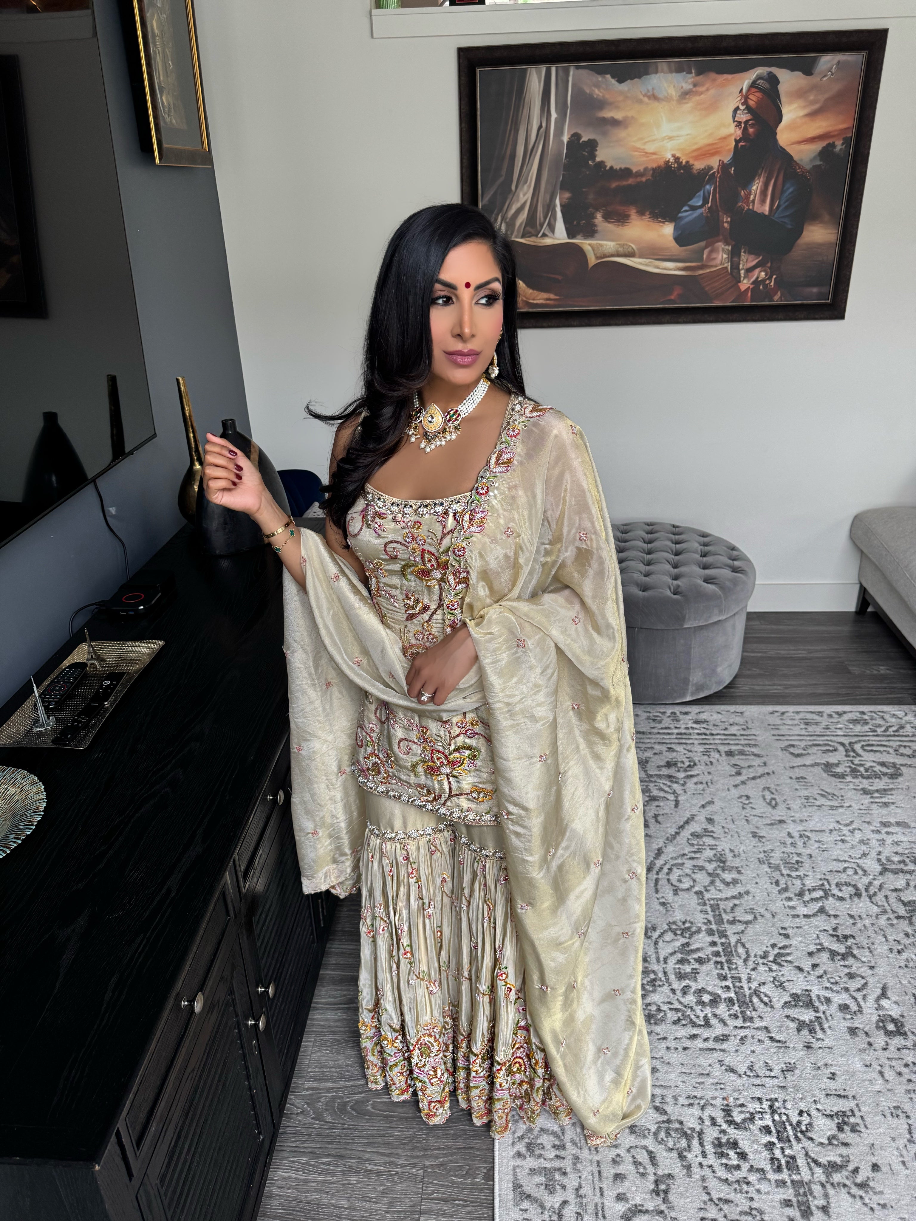 Ambar | Heavy Floral Sharara