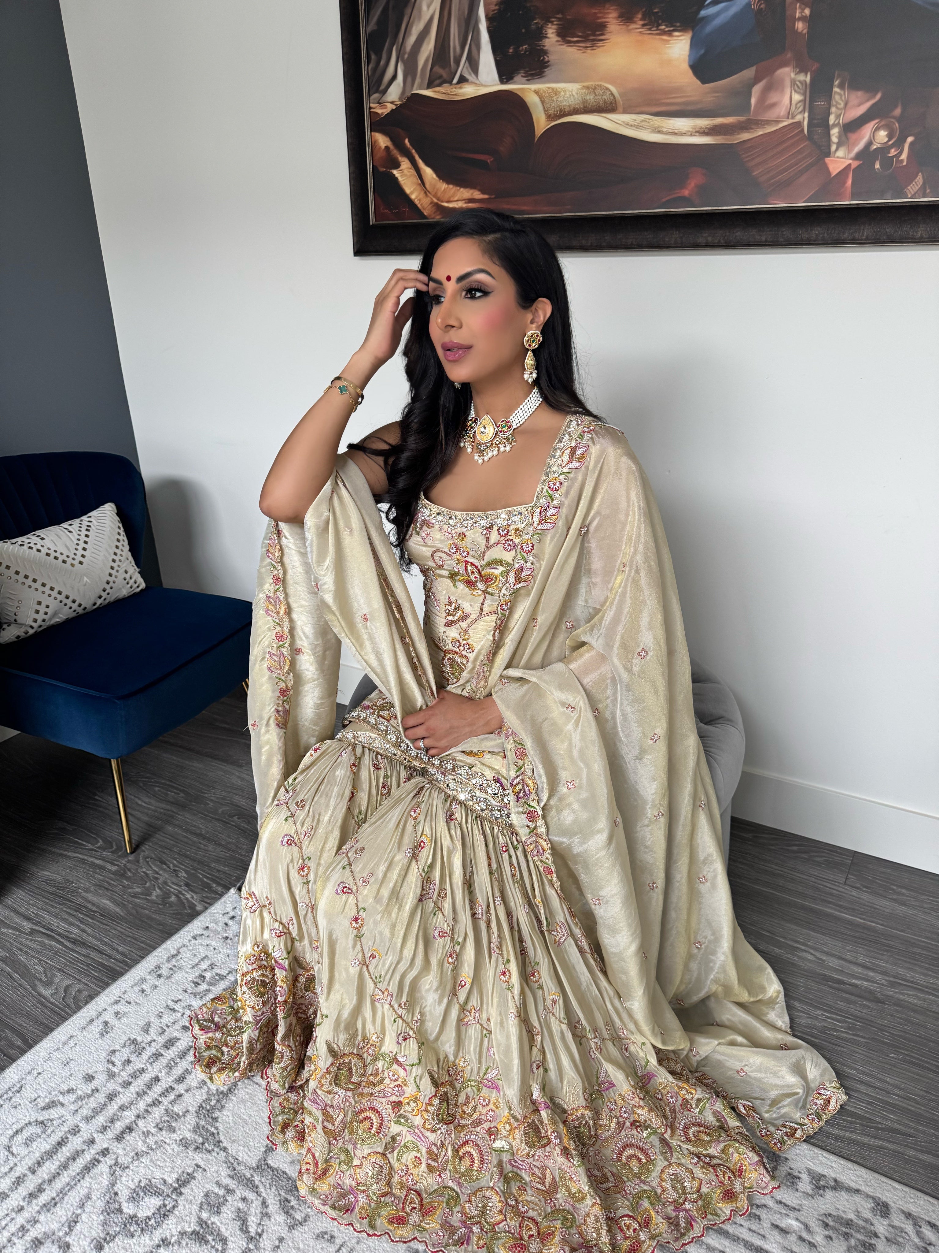 Ambar | Heavy Floral Sharara