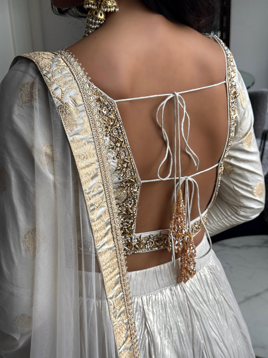 Swarna | White Lengha