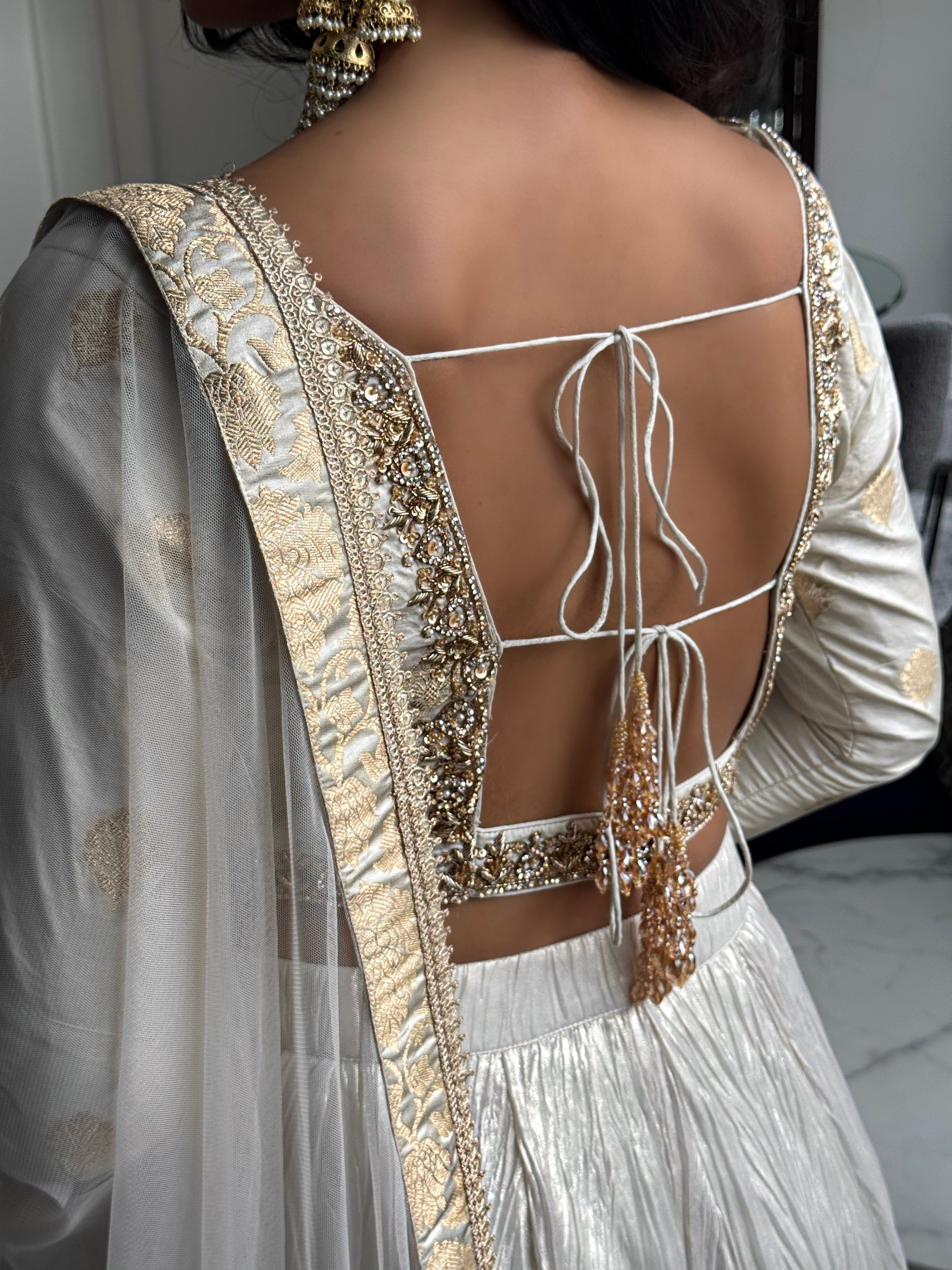Swarna | White Lengha