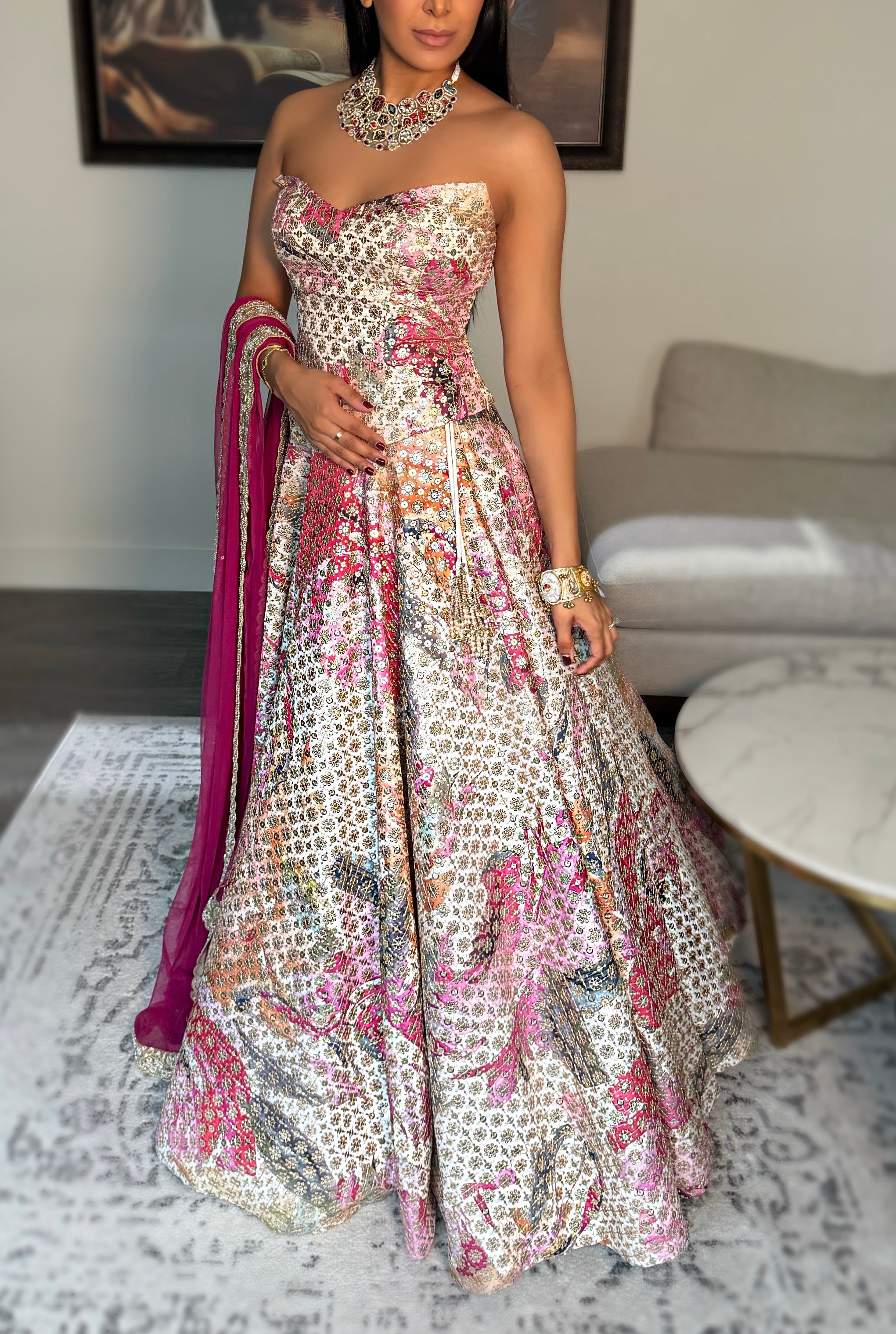 Bambi | Printed Lengha Set