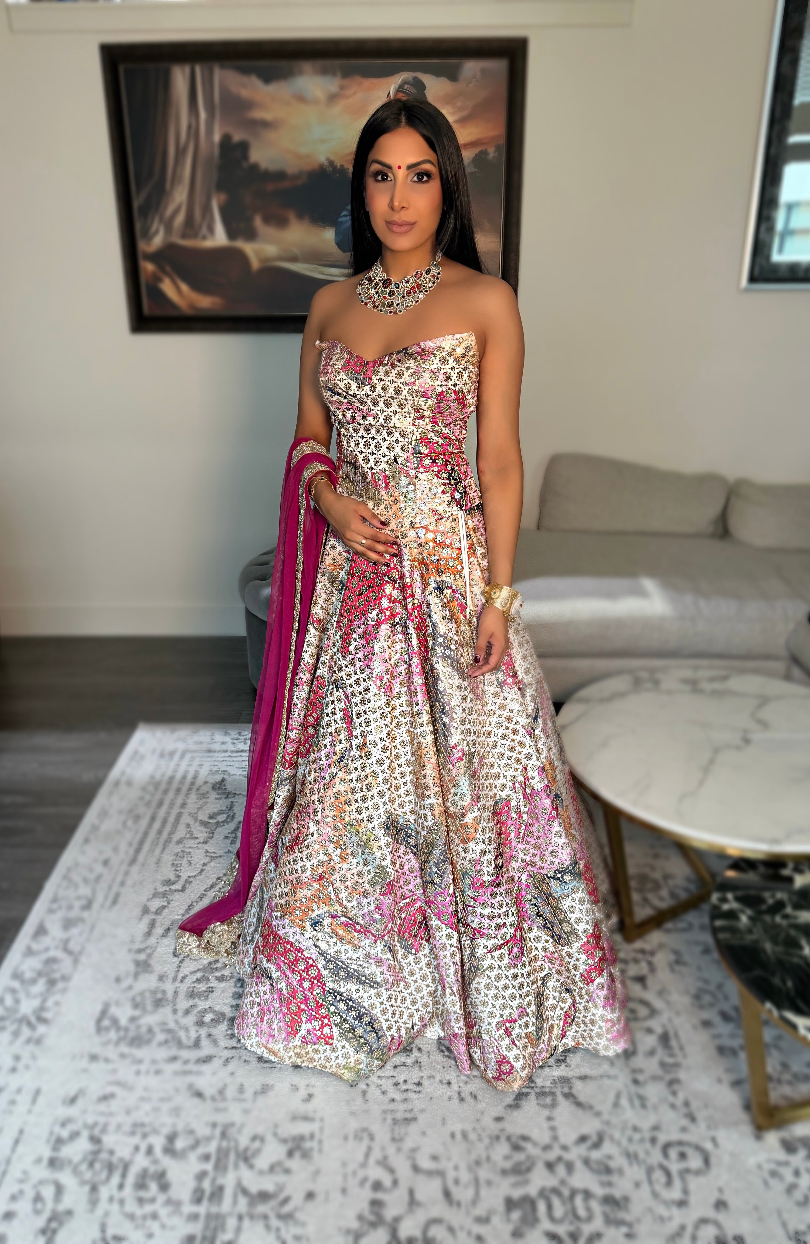 Bambi | Printed Lengha Set