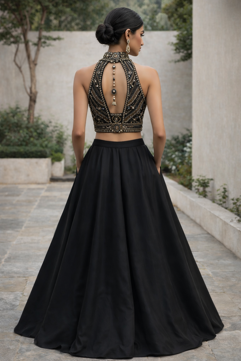 Kaira | High Neck Blouse with Lengha