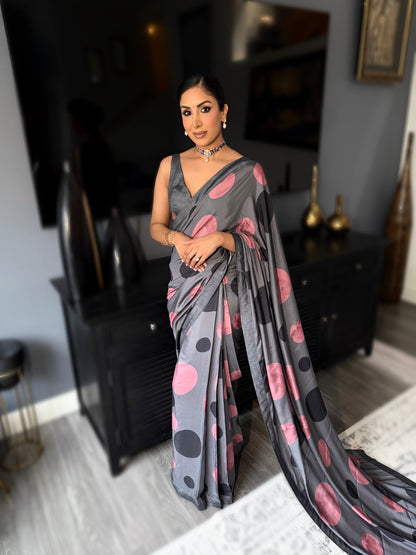 Mala | Polka Dot Pre-Pleated Saree