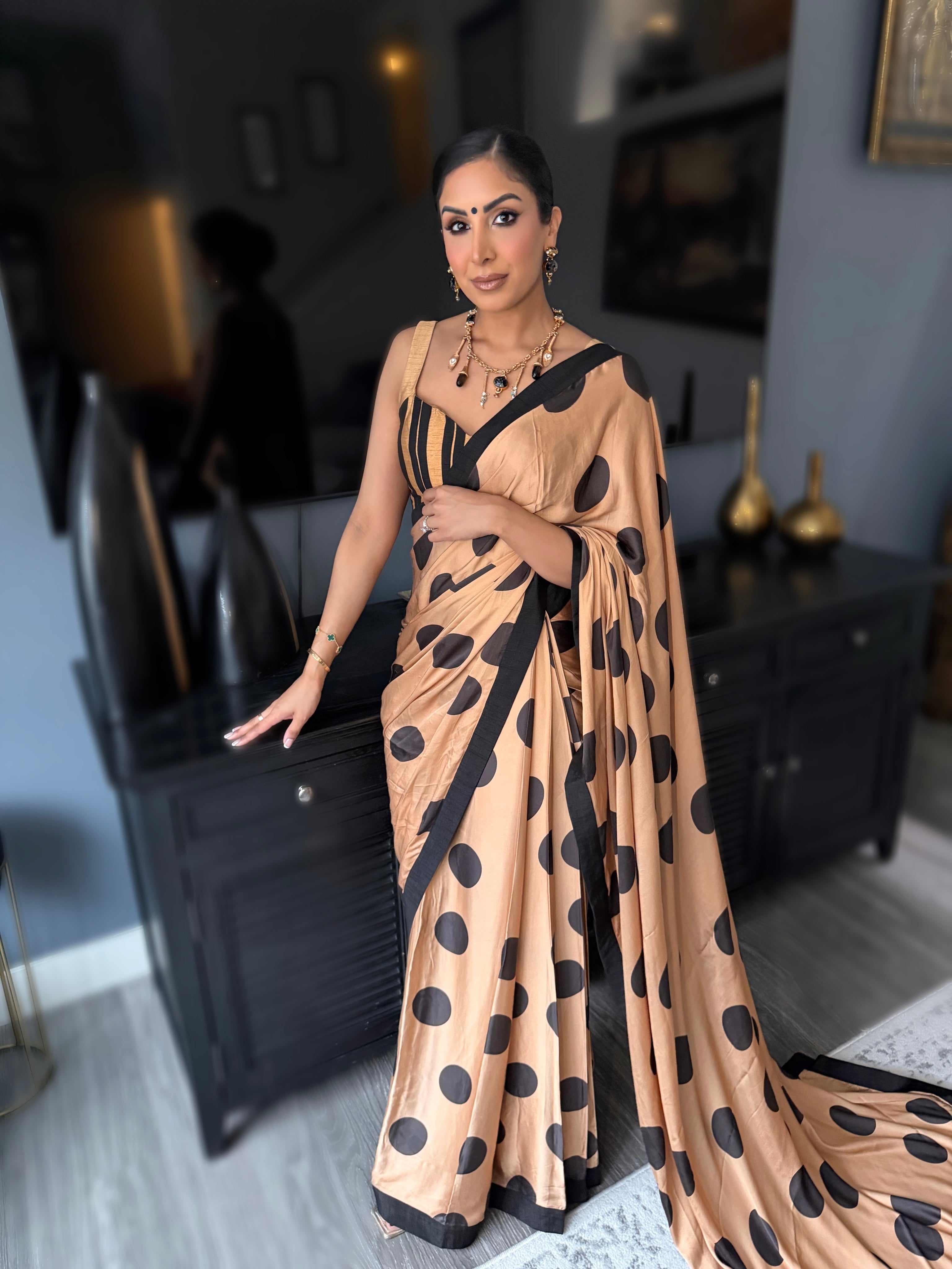 Raya | Printed Pre-Pleated Saree