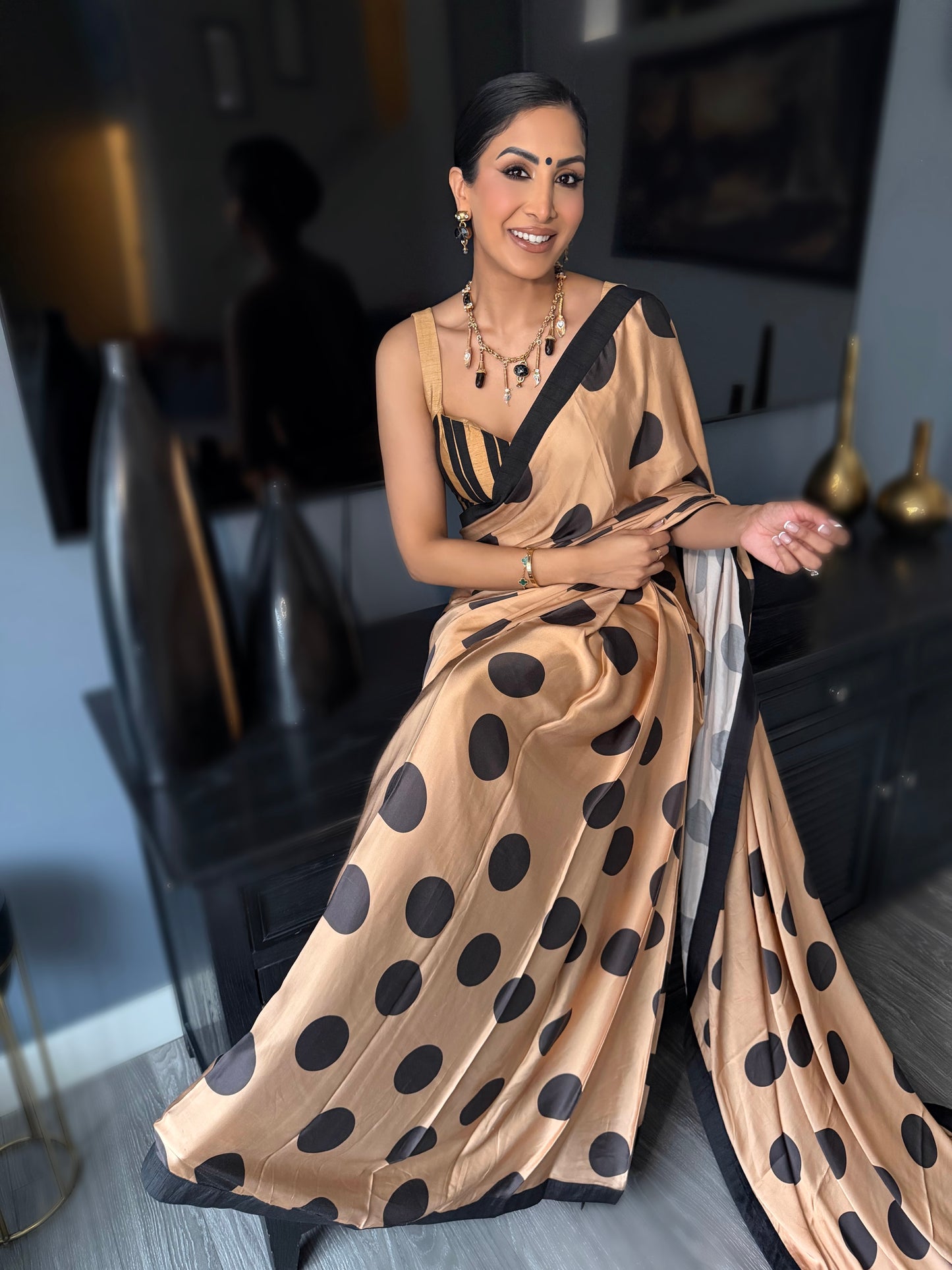 Raya | Printed Pre-Pleated Saree