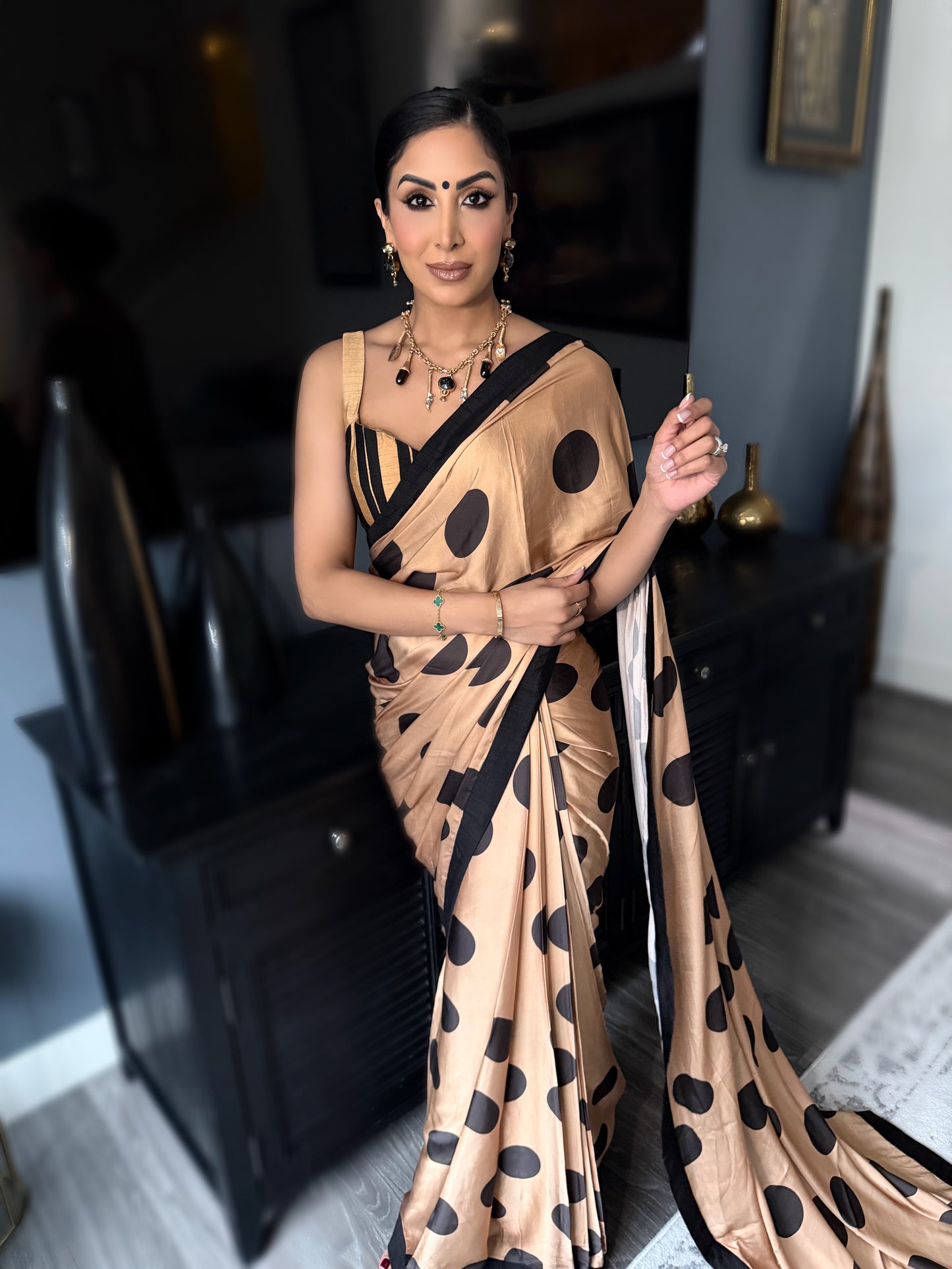 Raya | Printed Pre-Pleated Saree