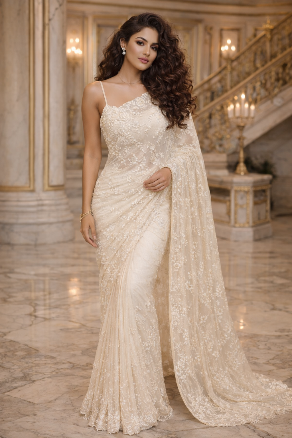 Drape Me Rose | Embroidered Pre-Pleated Saree