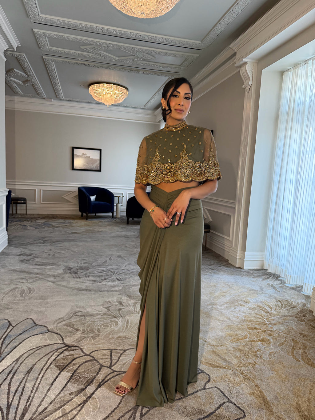 Olive Muse | Olive Green Dhoti Skirt