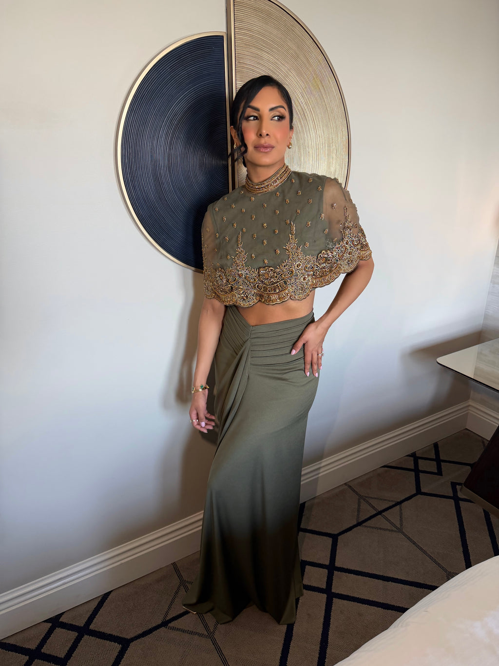 Olive Muse | Olive Green Dhoti Skirt