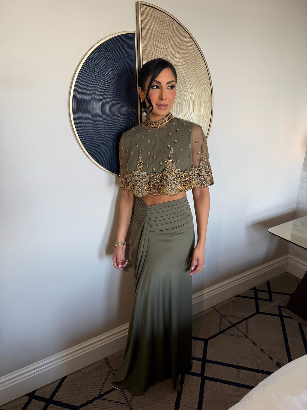 Olive Muse | Olive Green Dhoti Skirt