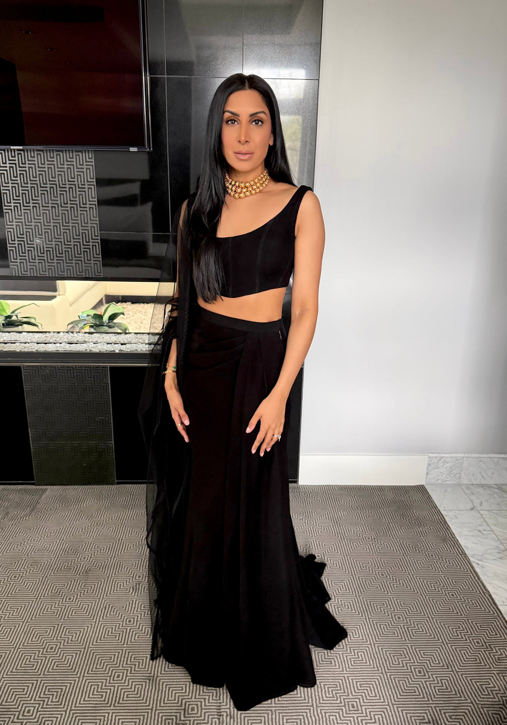 Silhouette | Black Mermaid Style Lengha
