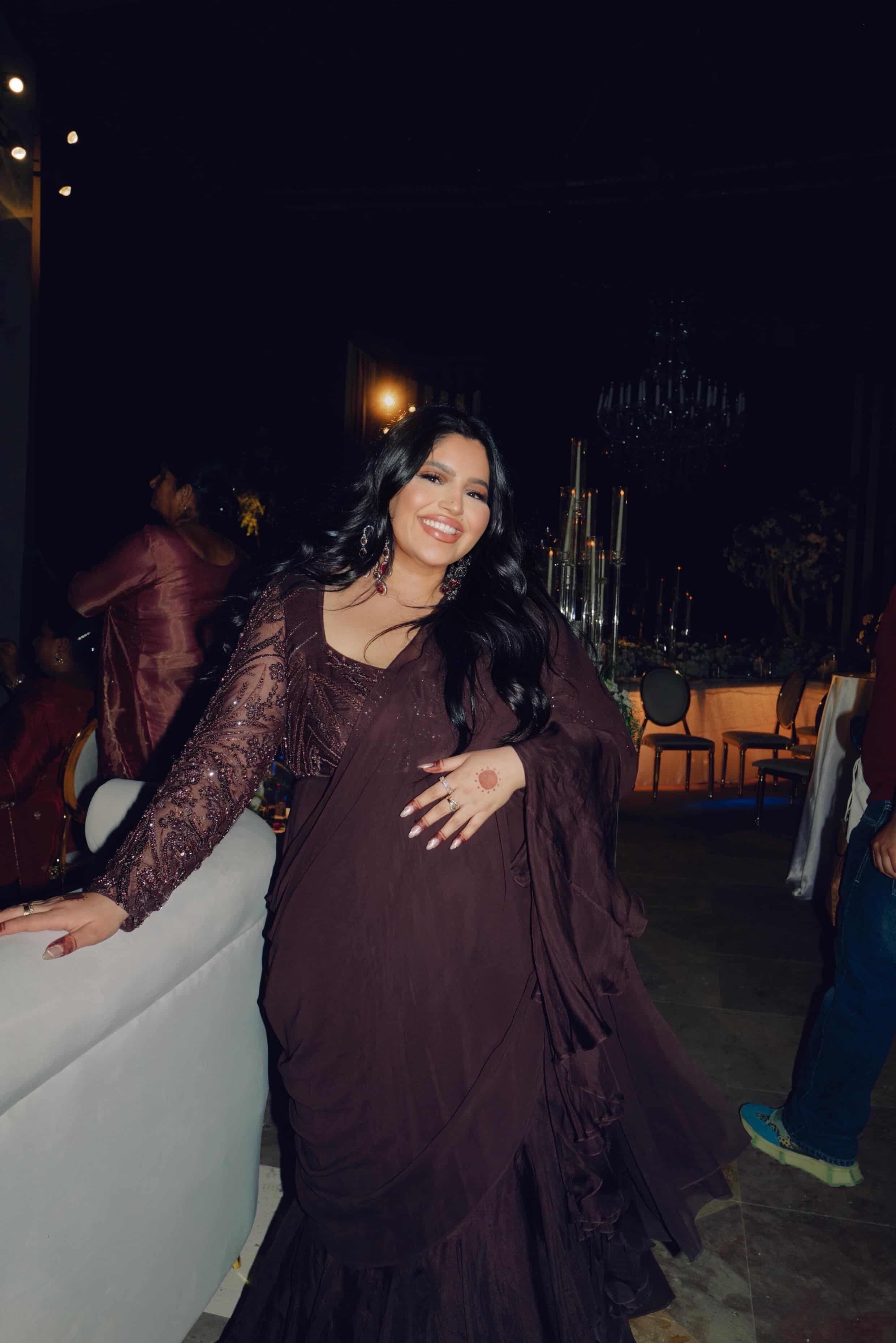 Nikki | Brown Lengha with Attached Pallu