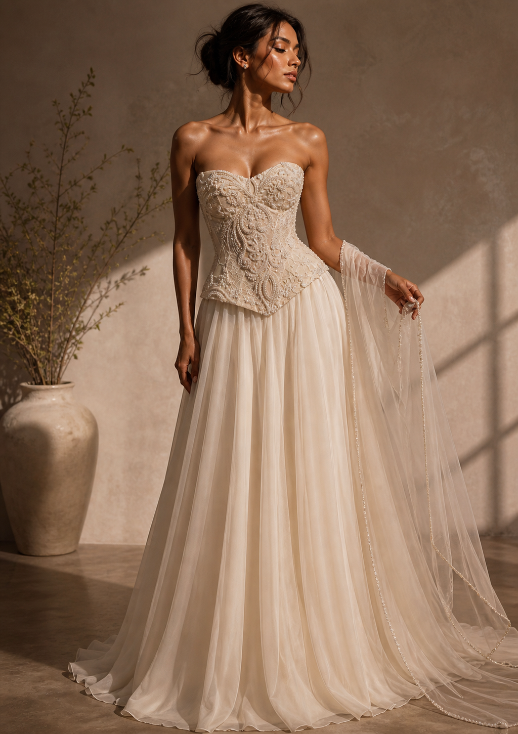 Dove | White Corset Lengha