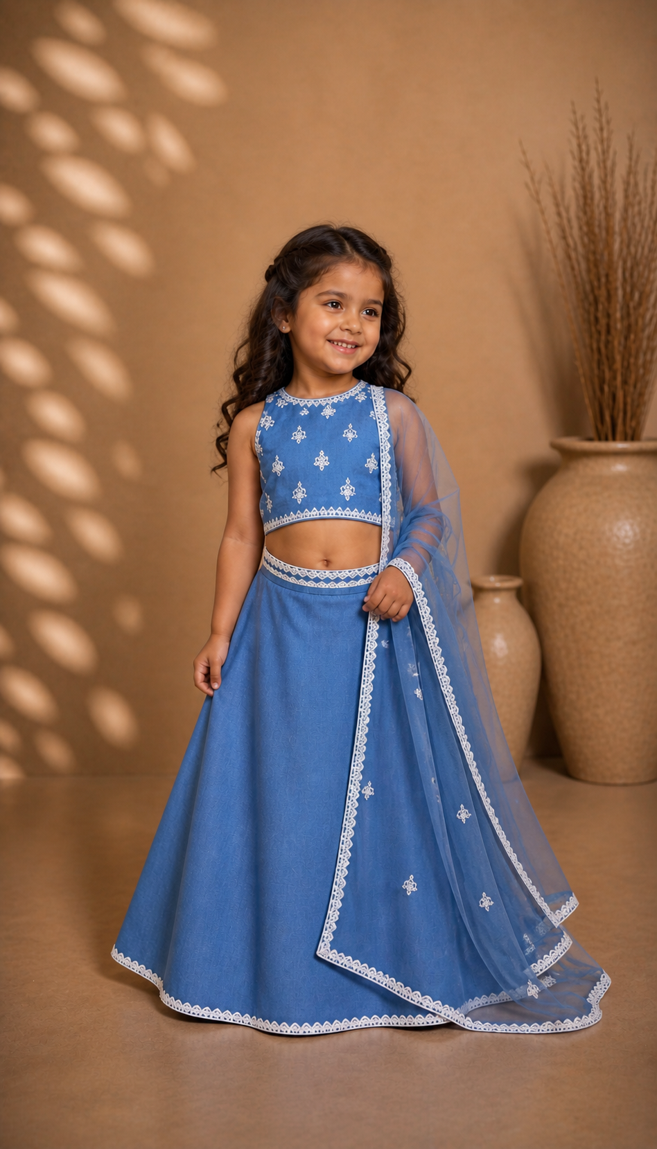 Ananya | Toddler Embroidered Lengha