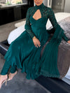 Allure | Emerald Green High Neck Anarkali