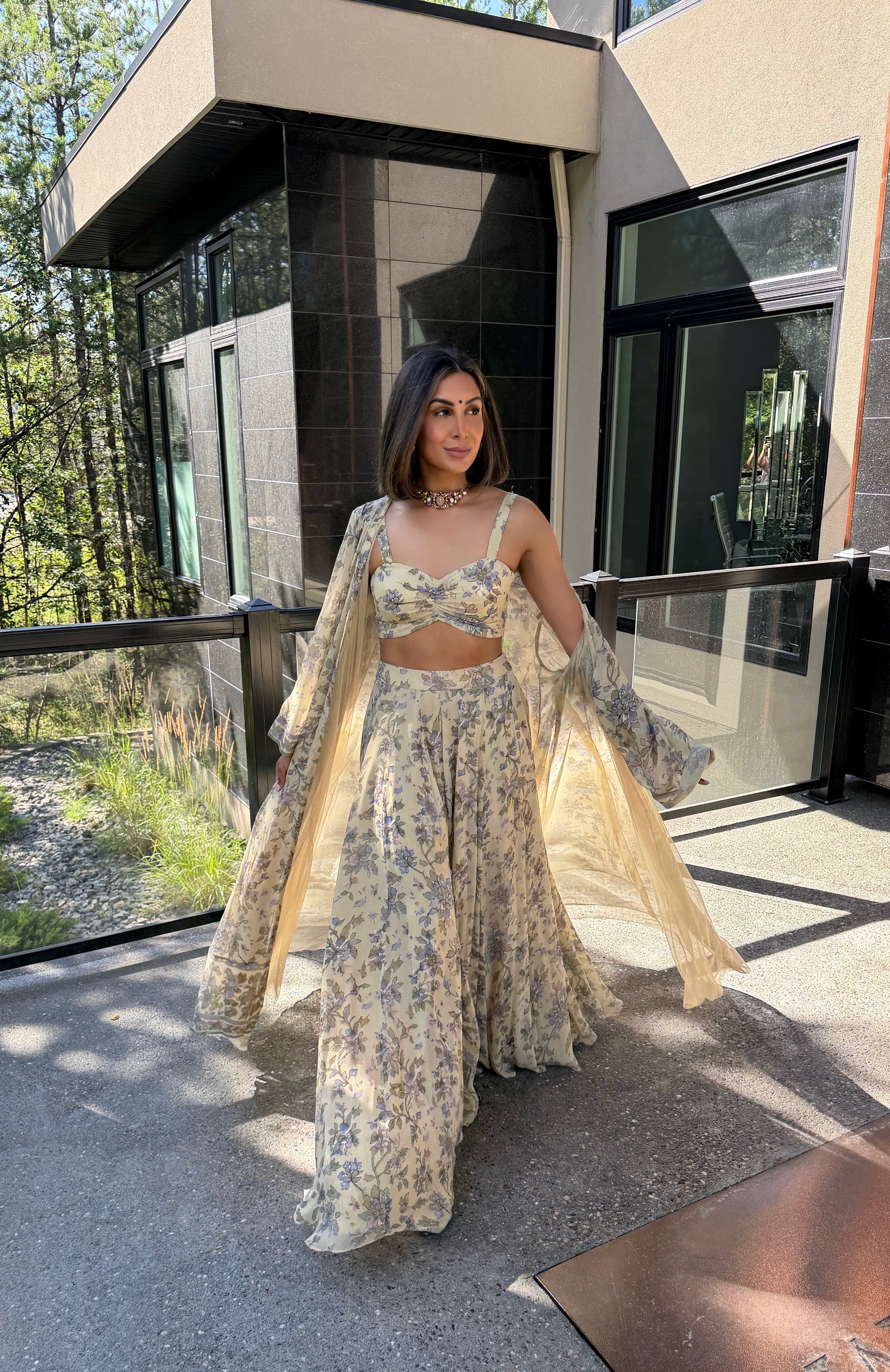 Priya | Printed Lengha with Jacket