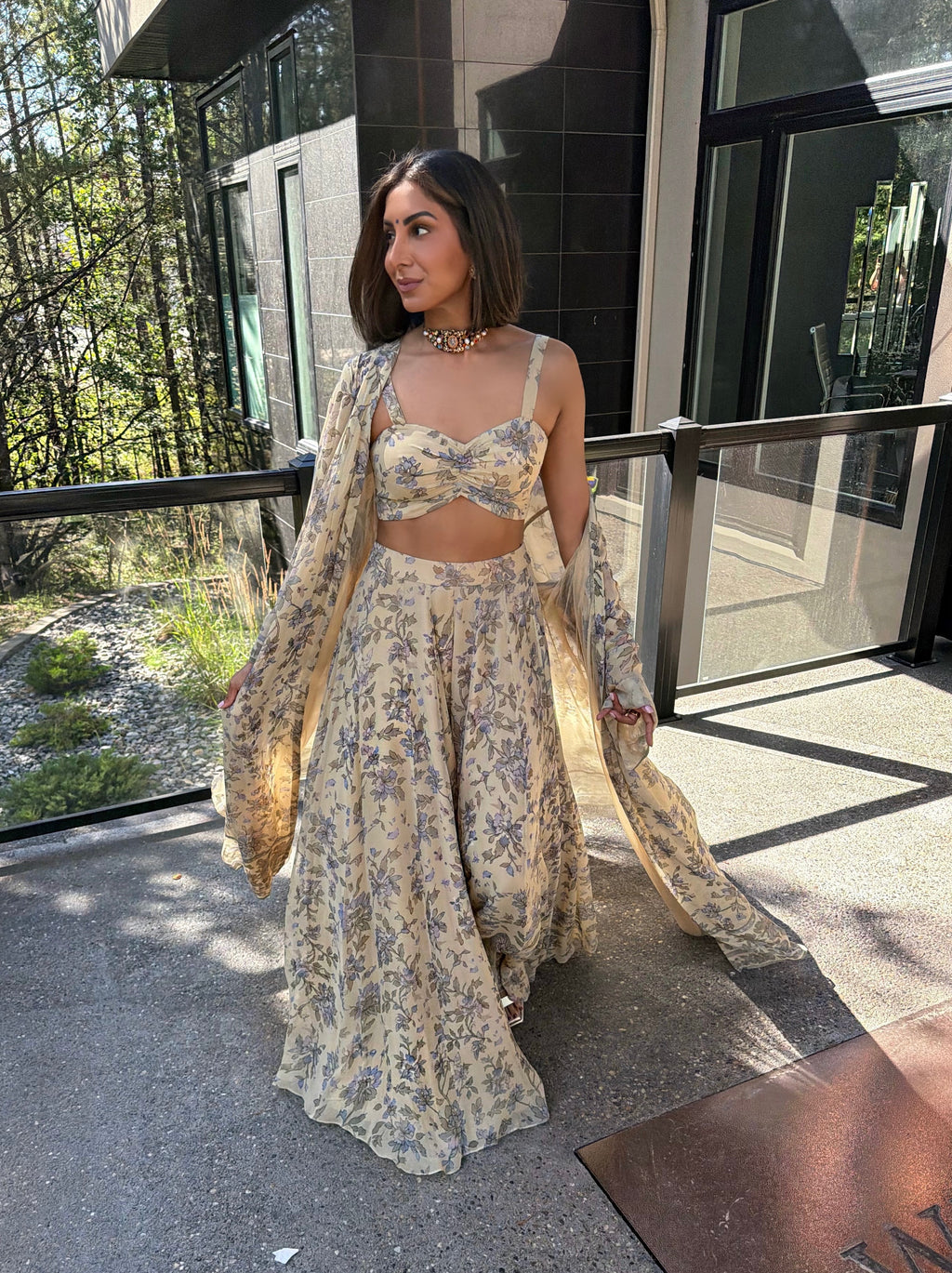 Priya | Printed Lengha with Jacket