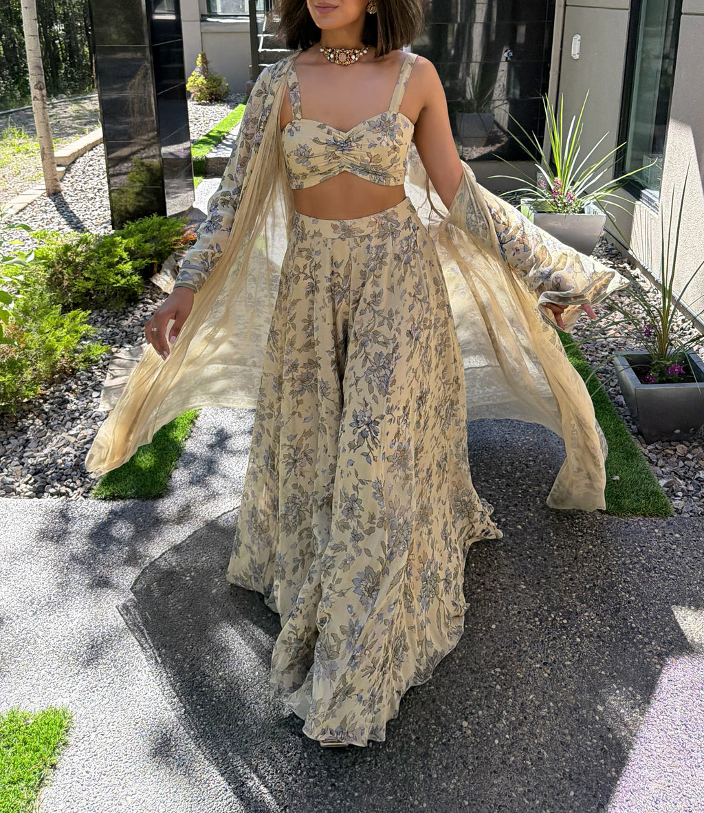 Priya | Printed Lengha with Jacket