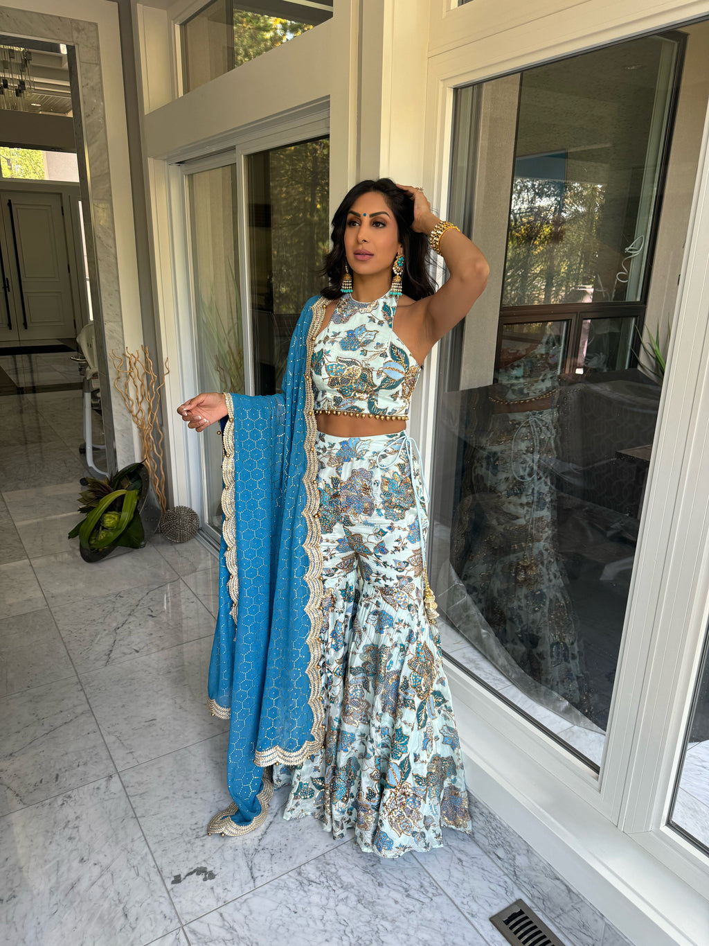 Bri | Halter Top Sharara Set