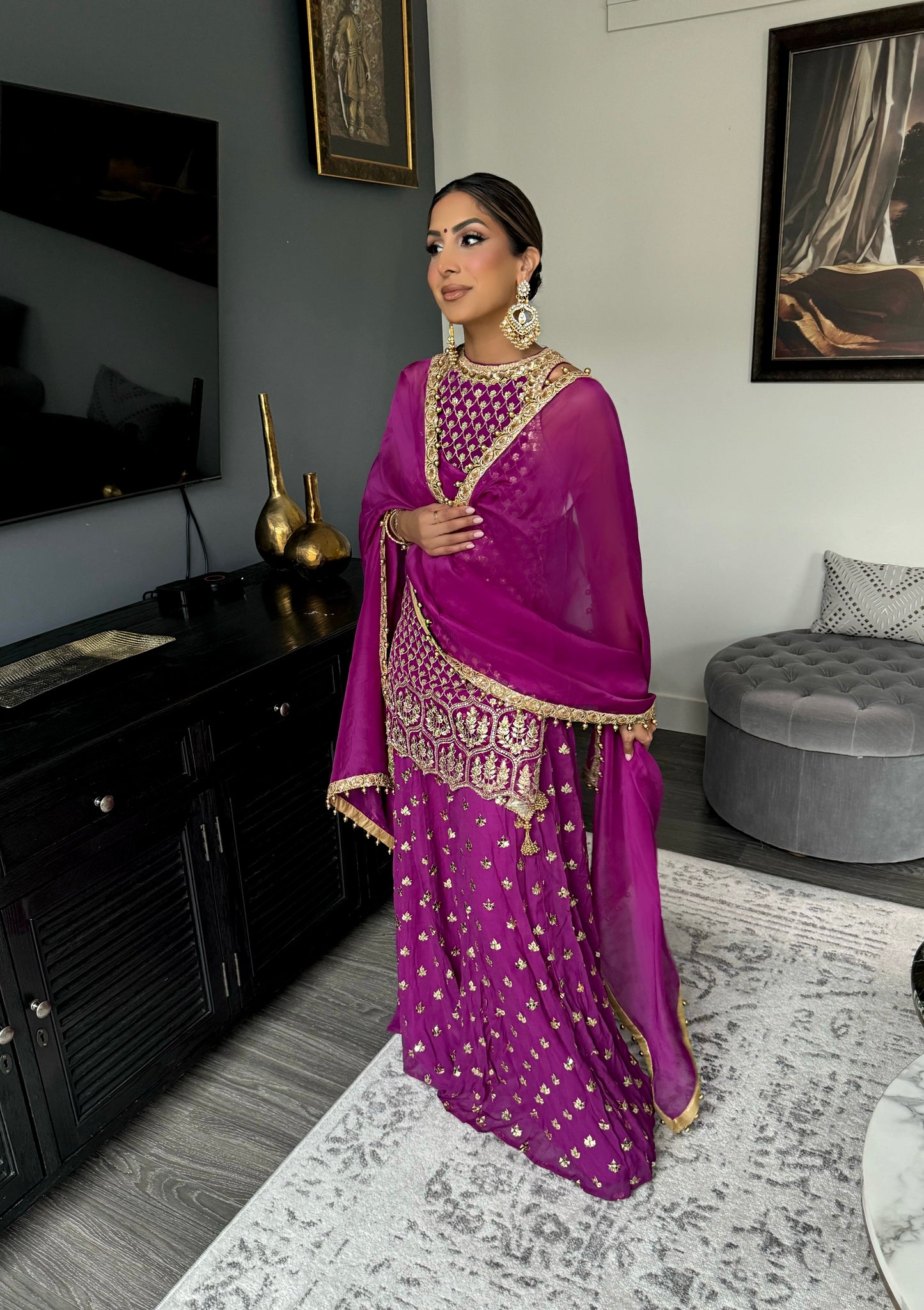 Kaya | Purple Sharara