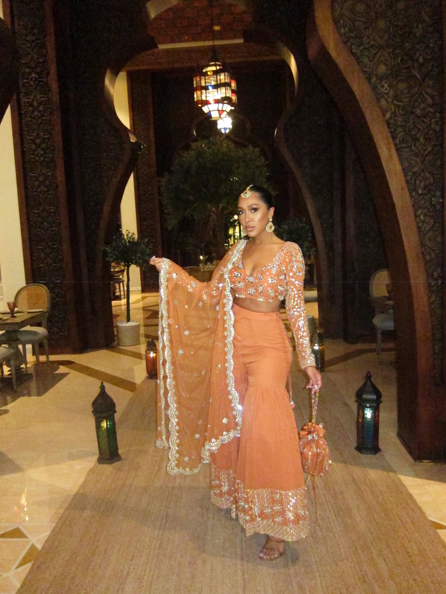 Bronze | Orange Sharara Ensemble