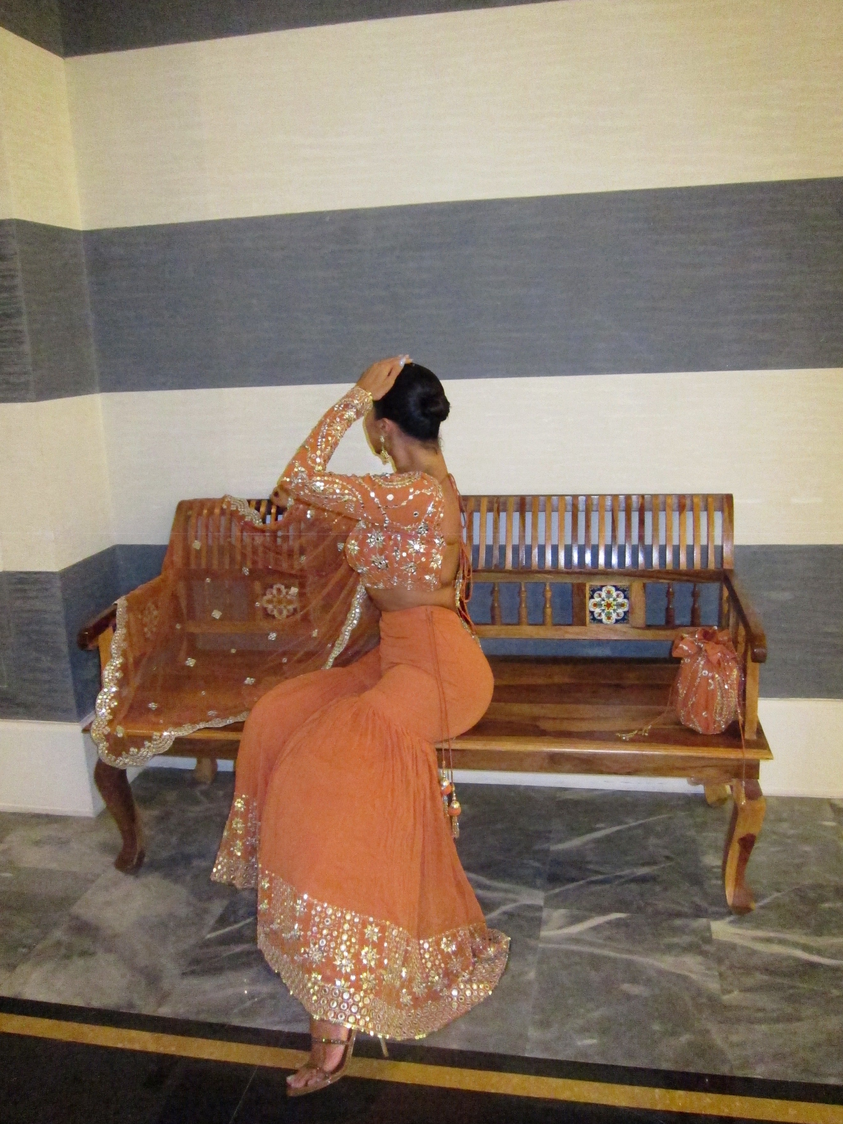 Bronze | Orange Sharara Ensemble