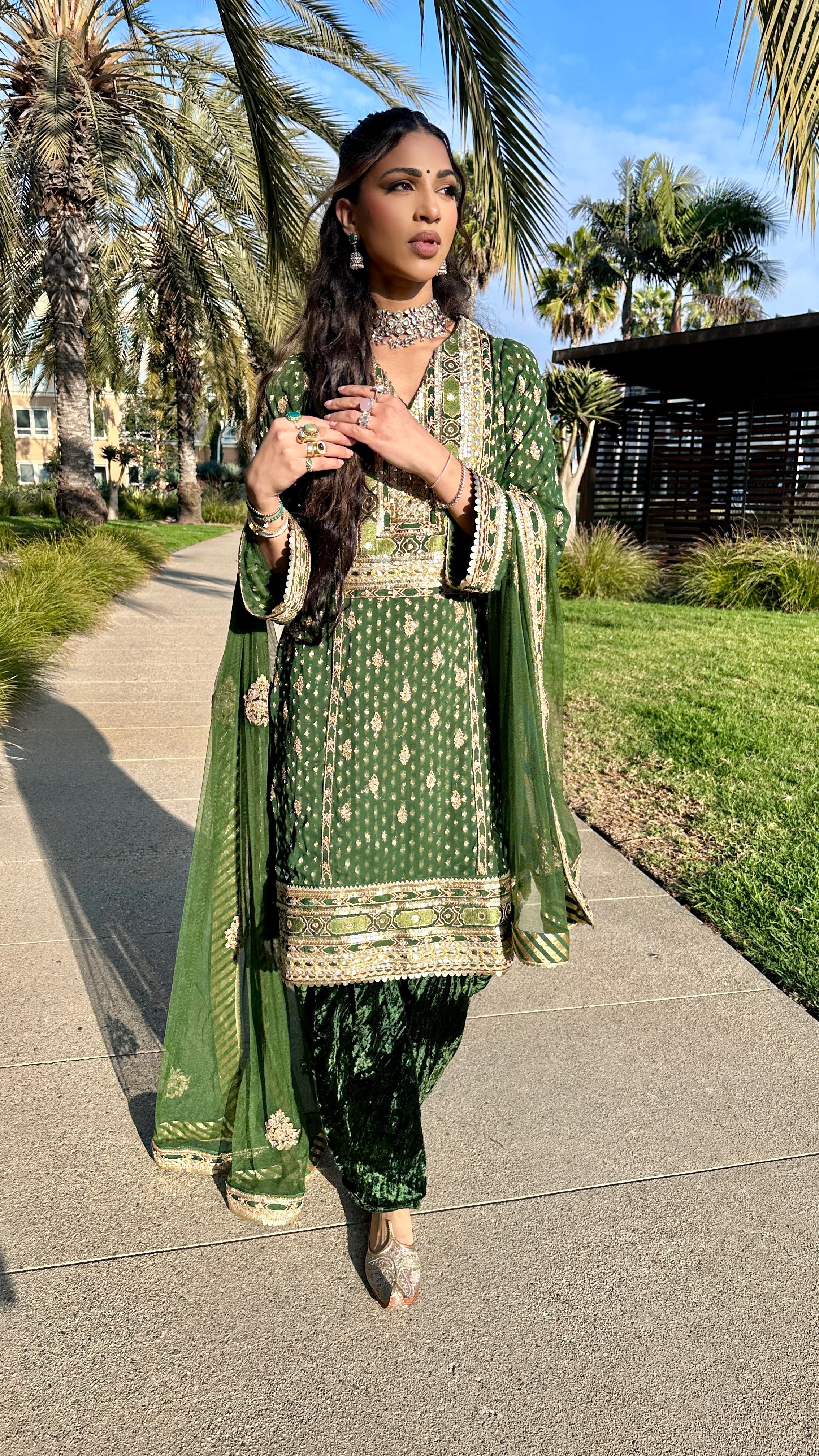 Pakeezgi | Green Salwaar Kameez