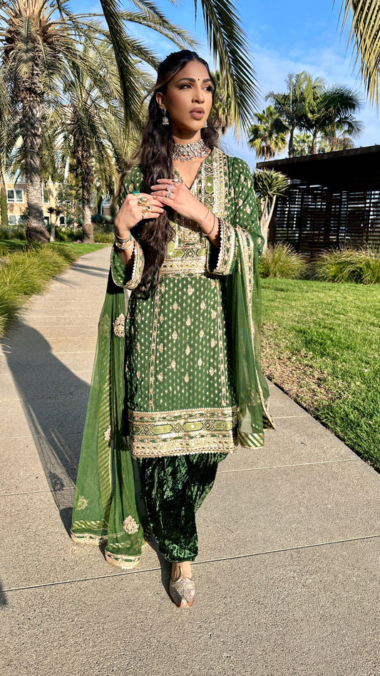 Pakeezgi | Green Salwaar Kameez