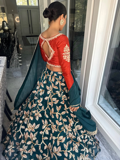 Zariya | Hand Embroidered Lengha