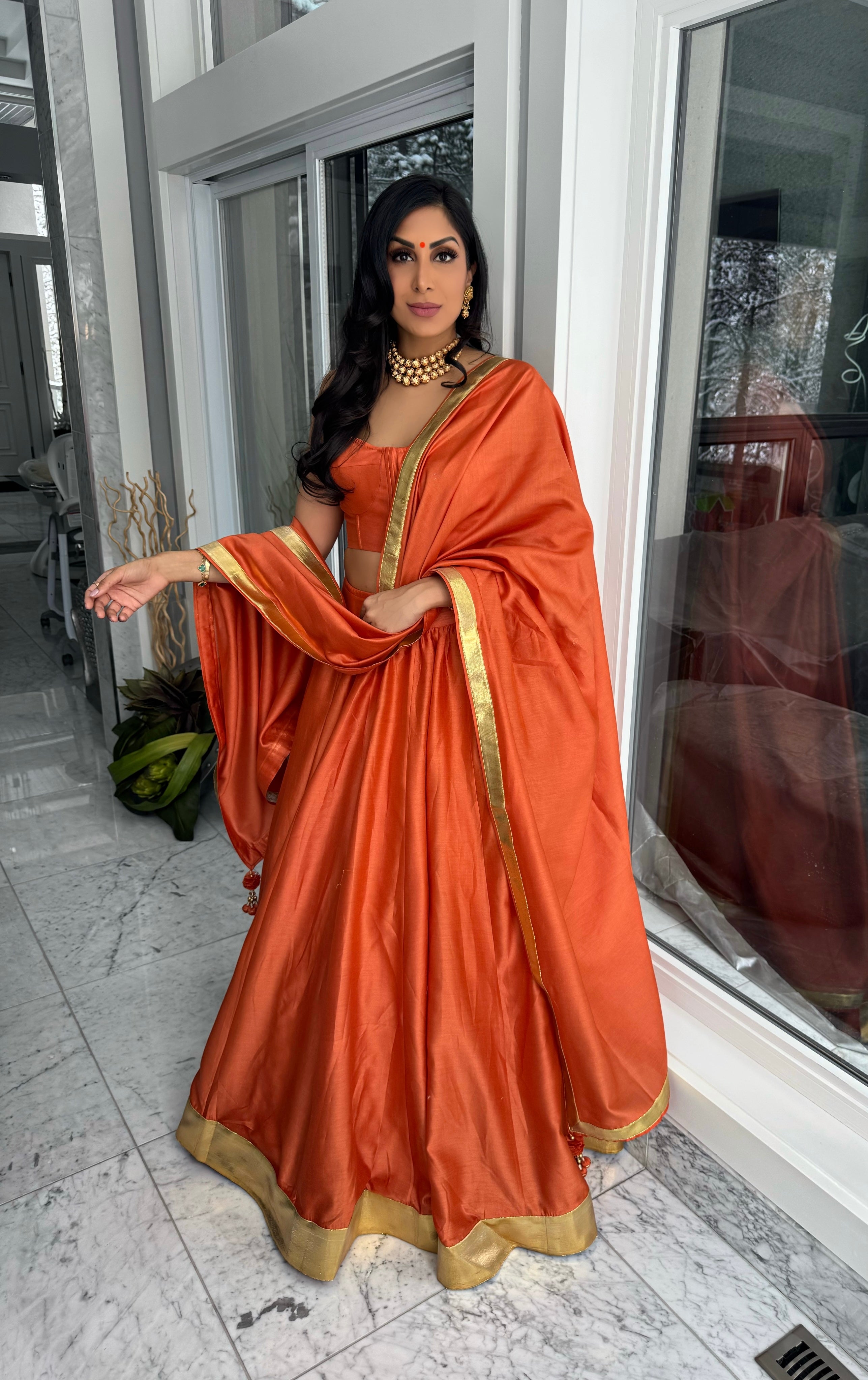 Auren | Orange Lengha