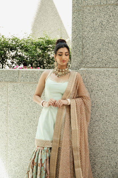 Akal | Light Blue Sharara Set