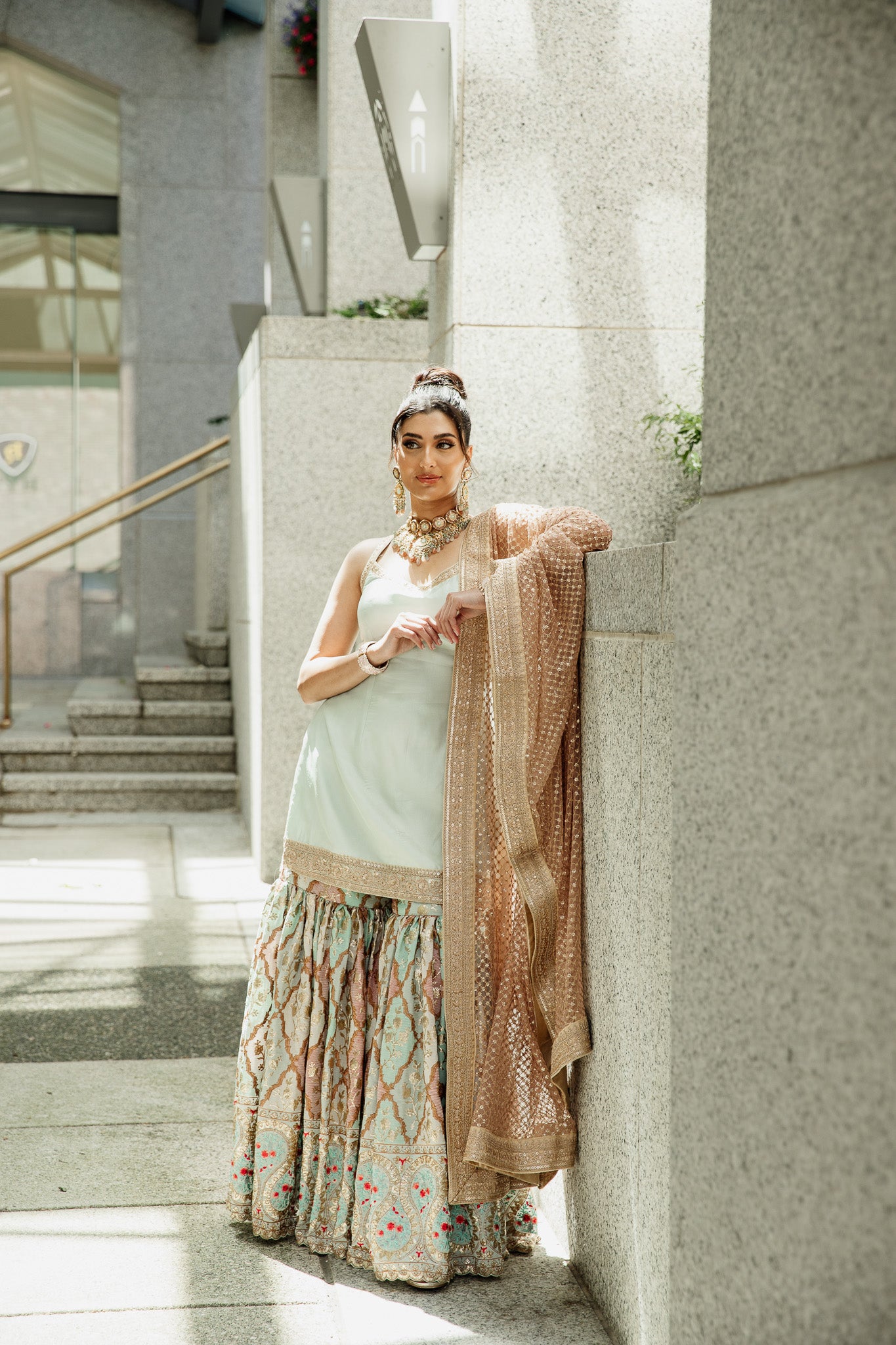 Akal | Light Blue Sharara Set