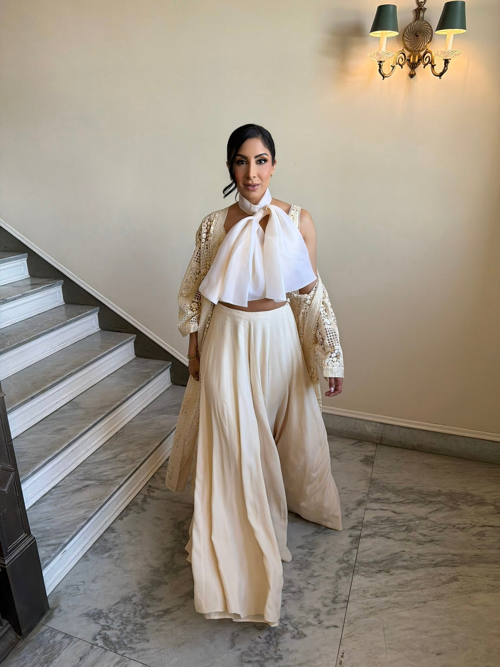 Ivory Cape Lehenga Set